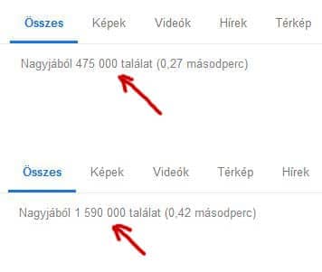 Google találati szám a keresőben Google találati szám a keresőben