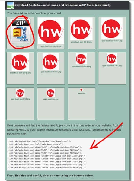 Ikonok letöltése és HTML kód