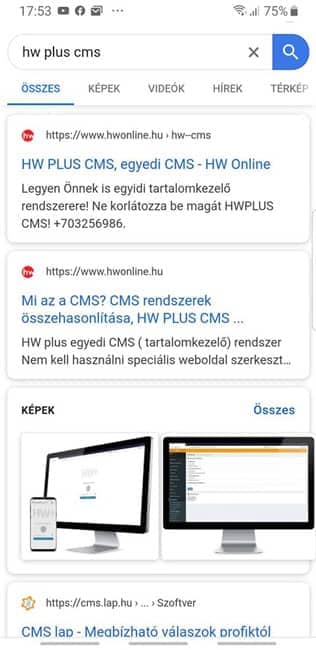 Favicon mobil keresési megjelenés