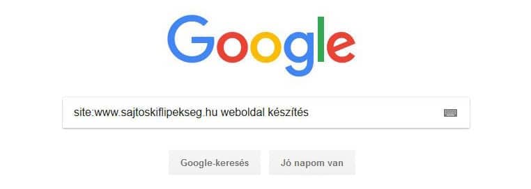 Google SITE parancs használata a keresőben
