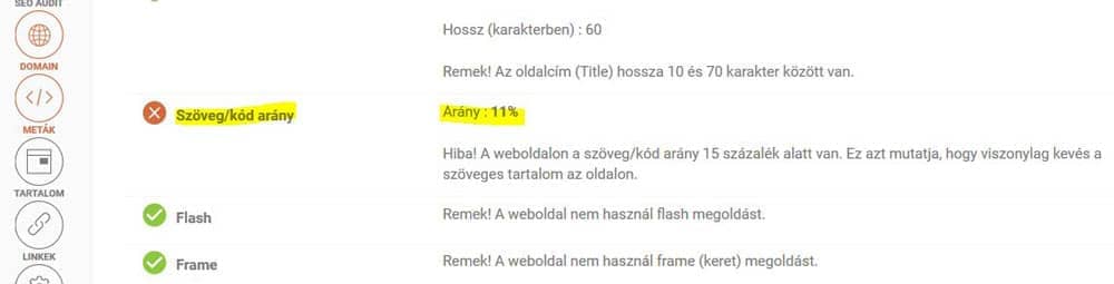 Szöveg/kód arány a keresőoptimalizálásban Szöveg/kód arány a keresőoptimalizálásban